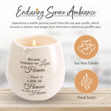 Pavilion 'In Memory, A Bit of Heaven' 19177 - White Ceramic Candle with Soy Wax in a Delicate Floral Scent, Thoughtful Sympathy, Remembrance, and Condolence Gift - 8 Ounces