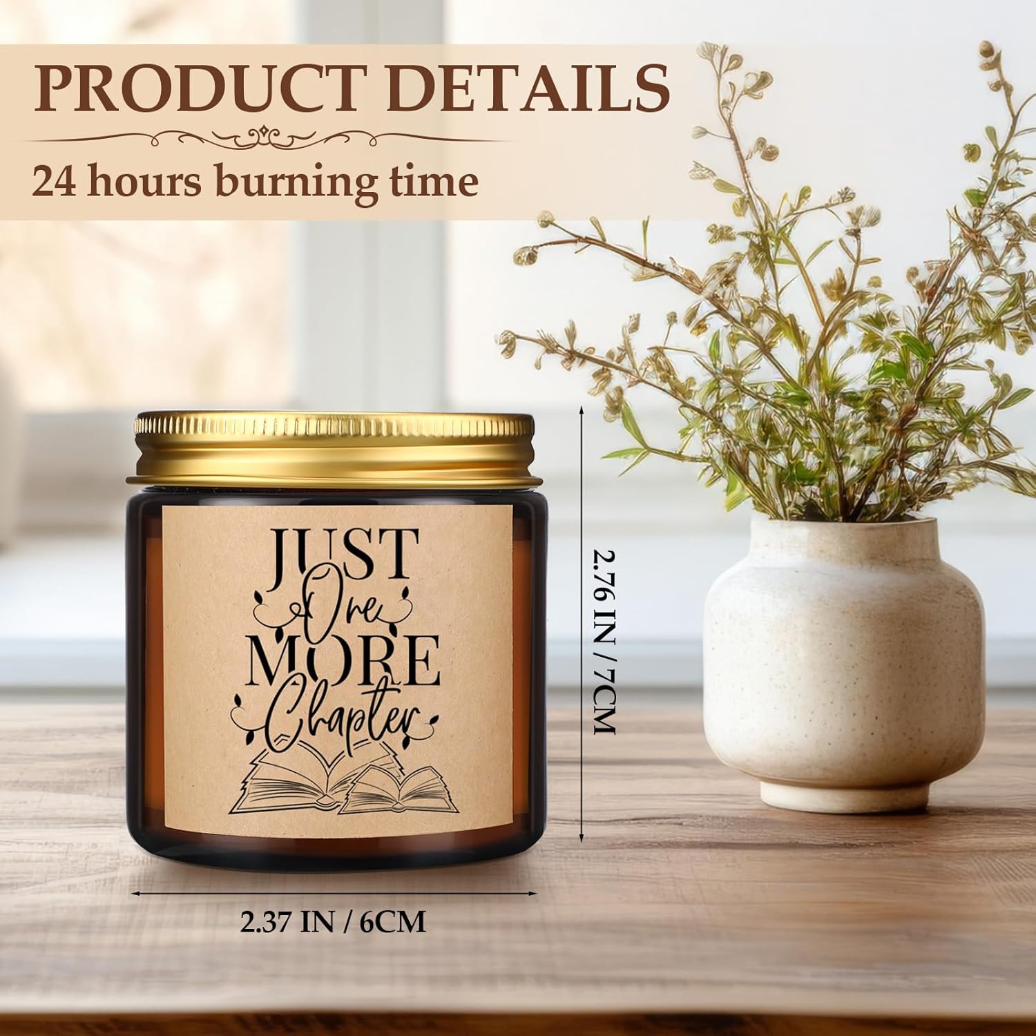 6 Pcs Christmas Book Lover Candle Gifts 3.5 Oz Book Lovers Gifts Reading Candle Scented Bookish Presents Rustic Bookshelf Soy Wax Jar For Bookworm Librarian Readers Writer Club Teacher Birthday