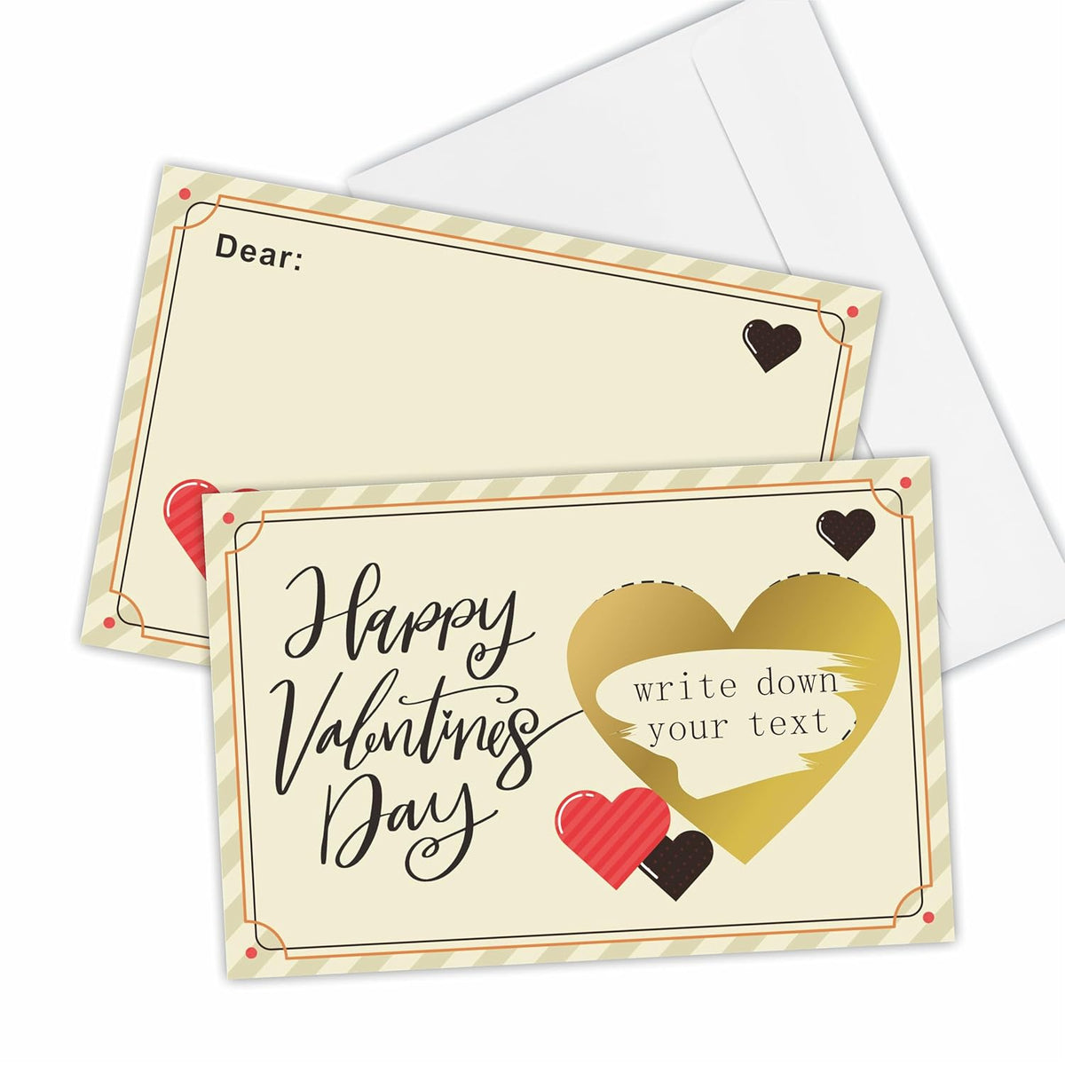 Valentine‘S Day Surprise Reveal Cards - Retro Theme - 1 Scratch Off Greeting Cards With Envelopes - Double-Sided Fill In Diy Greeting Cards For Valentine'S Day, Party Favor & Supplies - A13