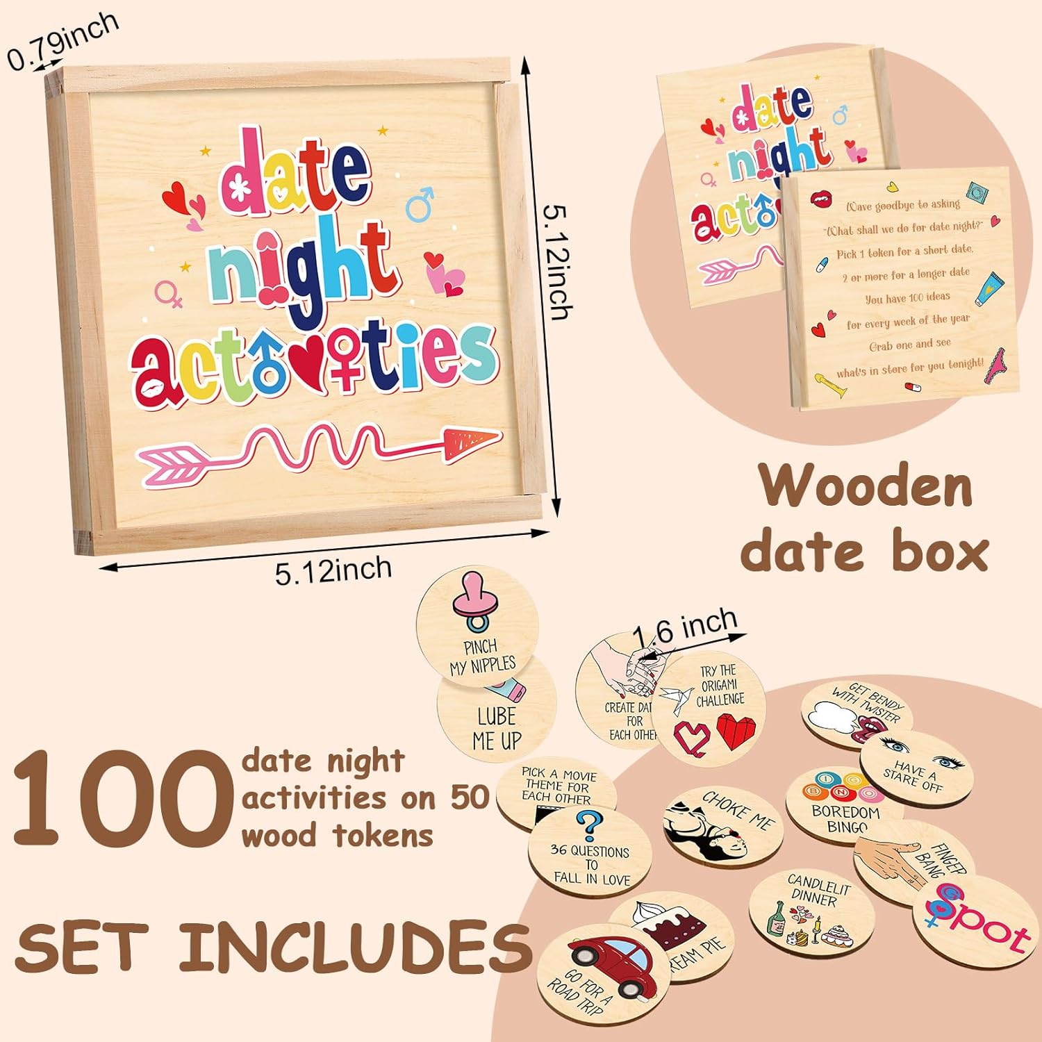 100 Pcs Couples Date Night Activities Game Date Night Box For Couples For Married Wedding Gift(Stylish)