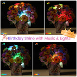 Birthday Cards With Music &Lights, Gerbera Daisy And Butterflies, 10 Inch Life Sized Forever Flower Bouquet 3D Pop Up Birthday Gift Card For Women Wife Mom Daughter Sister
