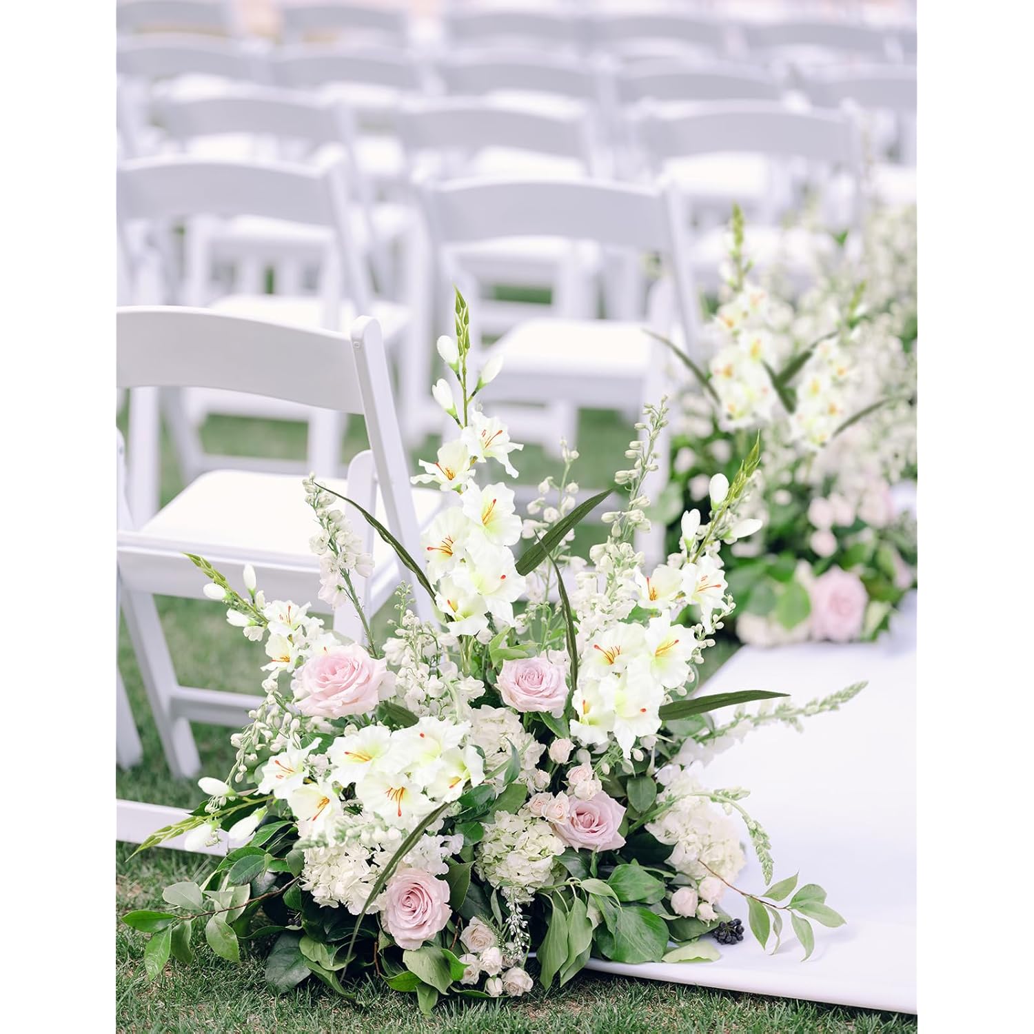 White Gladiolus Artificial Flowers 10 Pcs 30.3 In Gladiolus Flowers Silk Flowers Long Stem Flowers For Home Wedding Office Decoration(White)