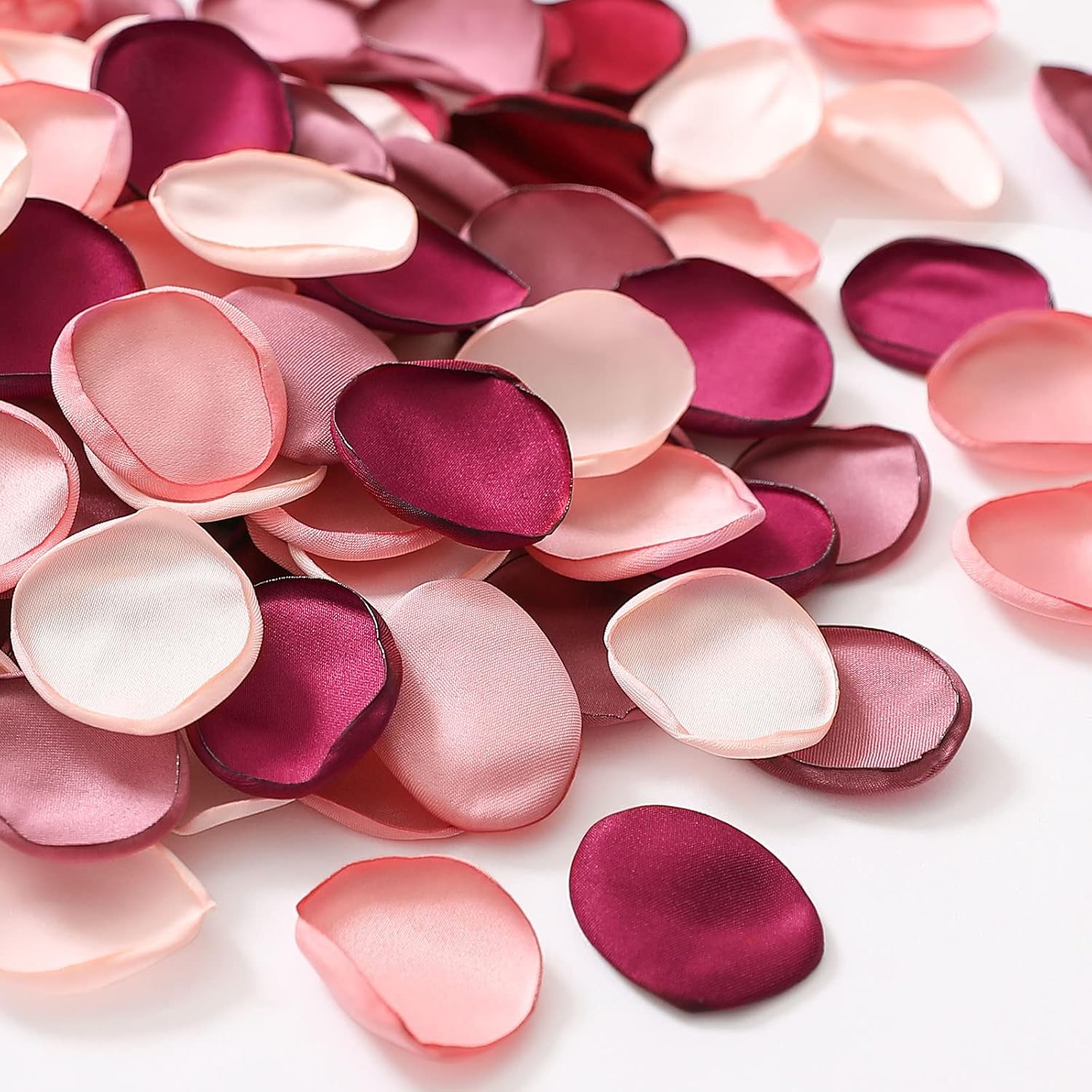 300Pcs Silk Rose Petals Artificial Flower Petals For Weddings Burgundy Pink Petals Fake Petals Flower Girl Petals For Proposal Basket Aisle Runner Bridal Shower (4 Color Mixes)