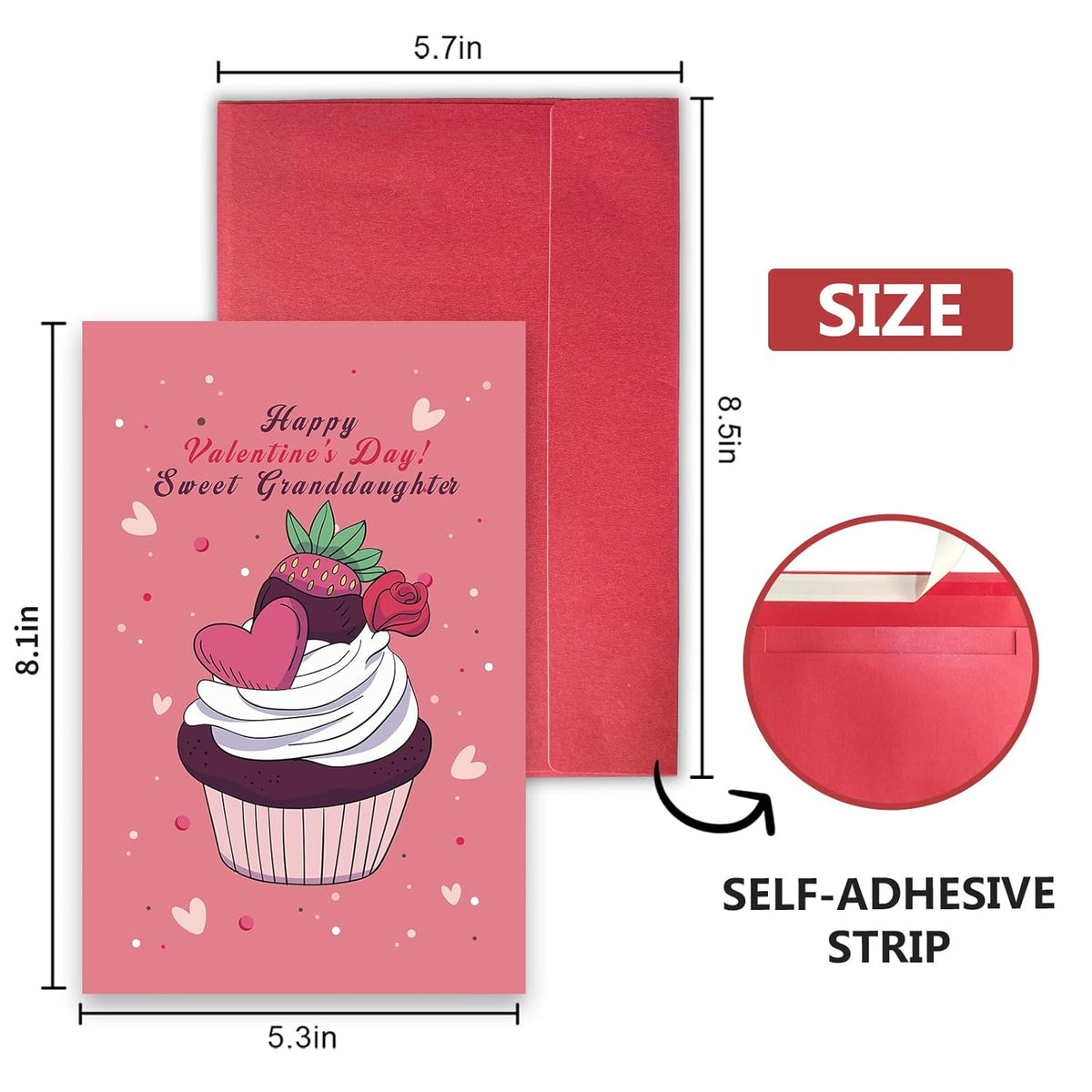 Sweet Granddaughter Valentine Card, Thoughtful Love Valentines Day Gift From Grandparents, Happy Valentine'S Day Greeting Card For Kids & Grandchildren