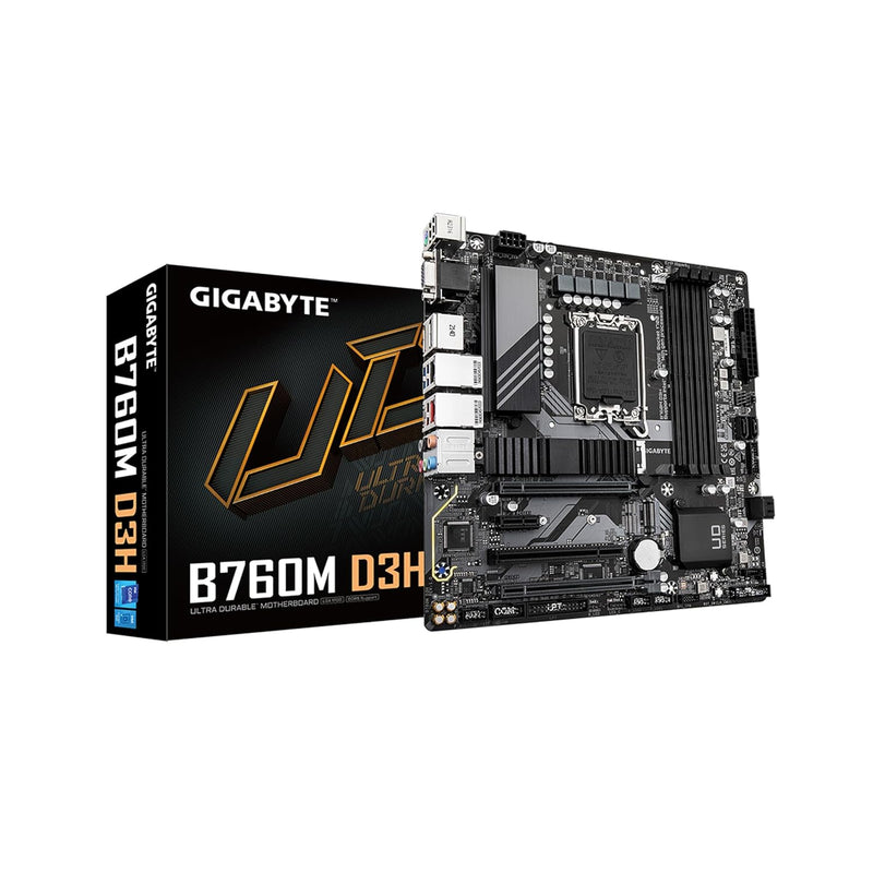 GIGABYTE B760M D3H (LGA 1700/ Intel/ B760/ Micro ATX/ DDR5/ Dual M.2/ PCIe 4.0