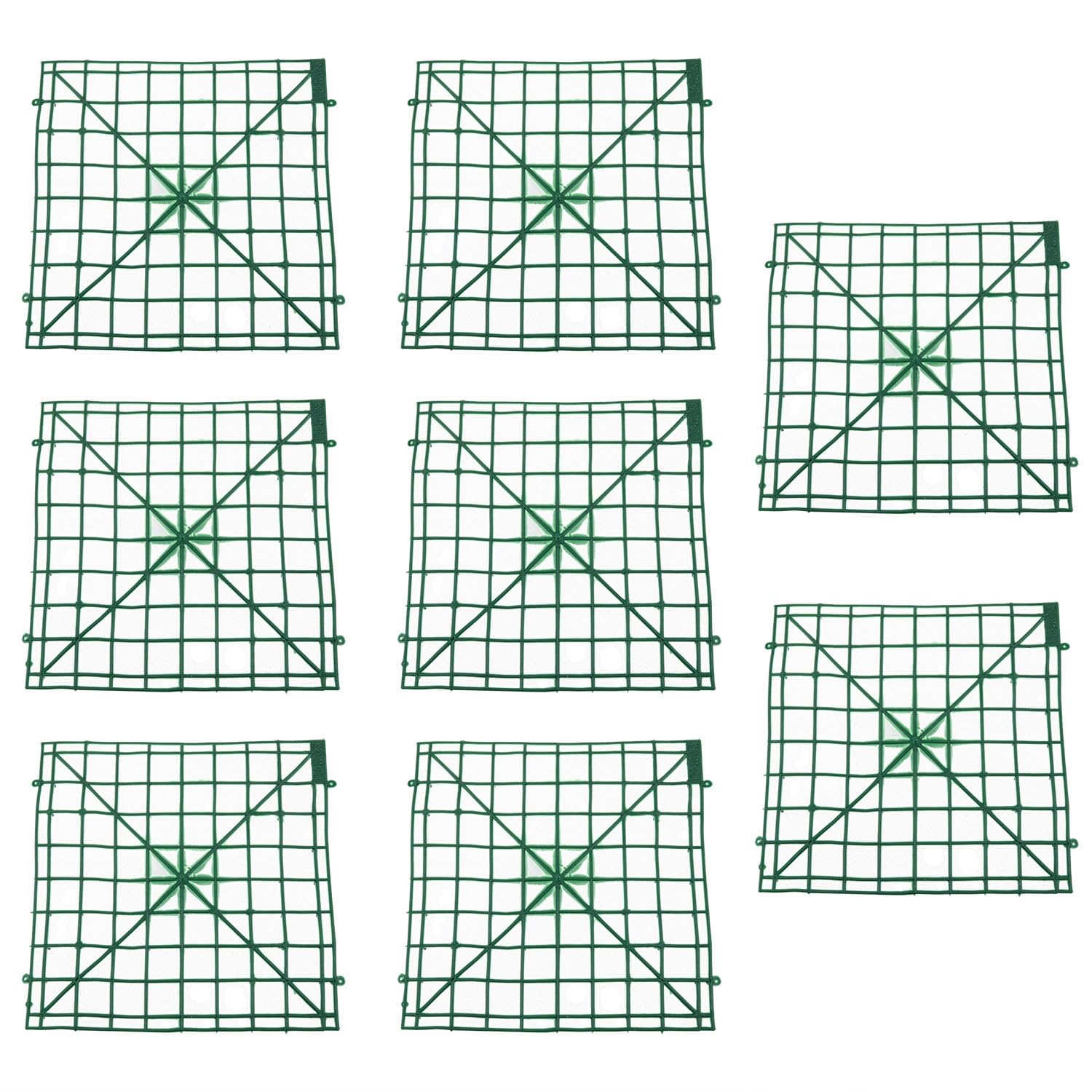 Artificial Flower Grille Panel 25X25 Cm Plastic Embedded Grid Suitable For Diy Wedding Arches Wall Decoration And Party Backgrounds Can Be Spliced With Plant Wall Bases 8Pcs