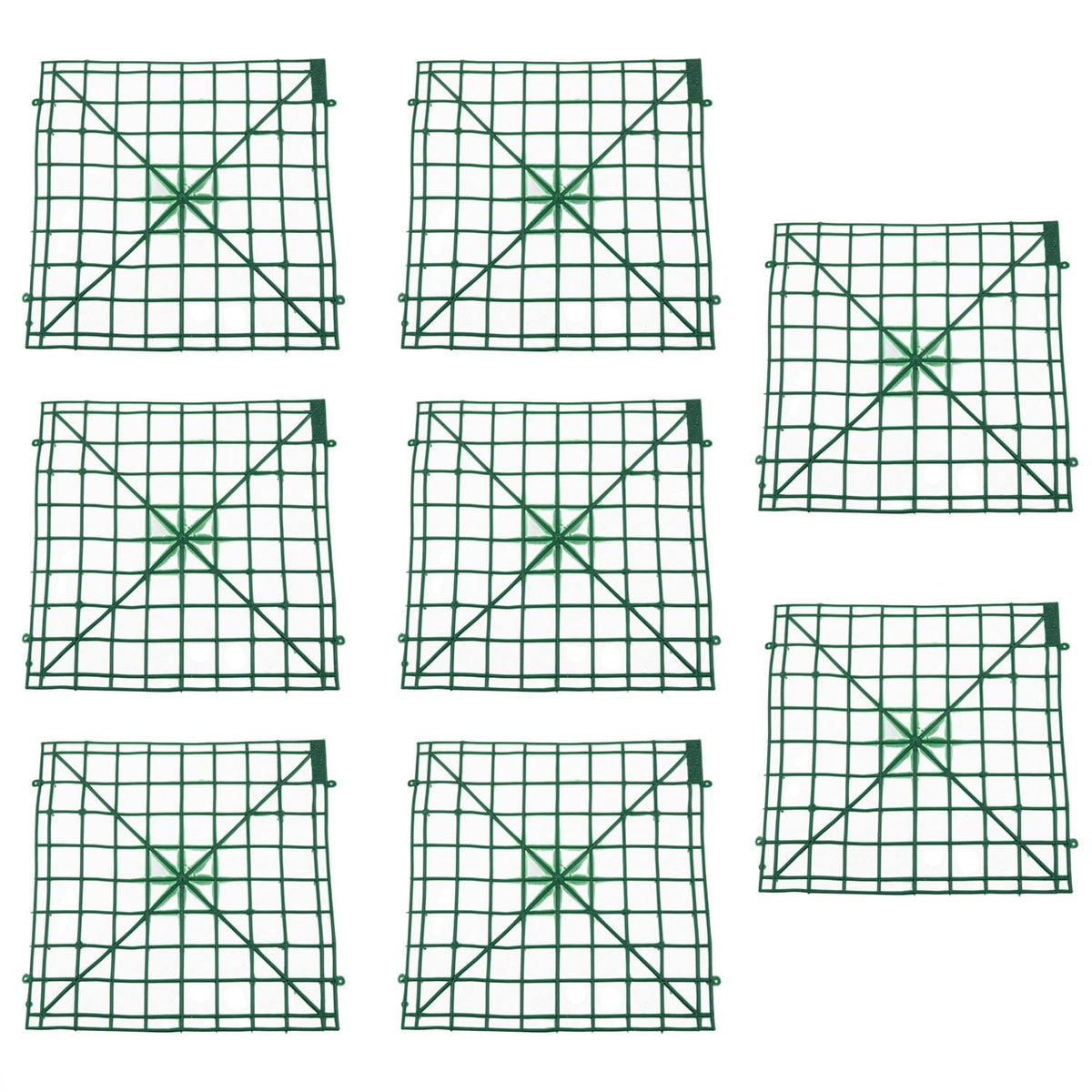 Artificial Flower Grille Panel 25X25 Cm Plastic Embedded Grid Suitable For Diy Wedding Arches Wall Decoration And Party Backgrounds Can Be Spliced With Plant Wall Bases 8Pcs