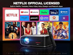 Smart 1080p Projector with Auto Focus, Built-in Netflix & 5G WiFi, 500ANSI