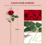 104Pcs Red Roses Artificial Flowers - Realistic Faux Red Roses For Wedding, Table Centerpiece, Home Party, Valentine'S Day, Mother'S Day, Anniversary Decorations