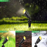 Matte Black Aluminum Outdoor Spot Lights With 4 Light Bulbs, 5W 2700K Warmlight 12V Low Voltage Landscape Lighting Fixture, Ip65 Waterproof Led Uplights For Garden Courtyard Pathway, 4 Pack