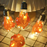 Fairy Bulb Lights With Leaf Globe Twinkle String Lights Battery Operated 13 Ft 10 Led For Wedding Thanksgiving Harvest H