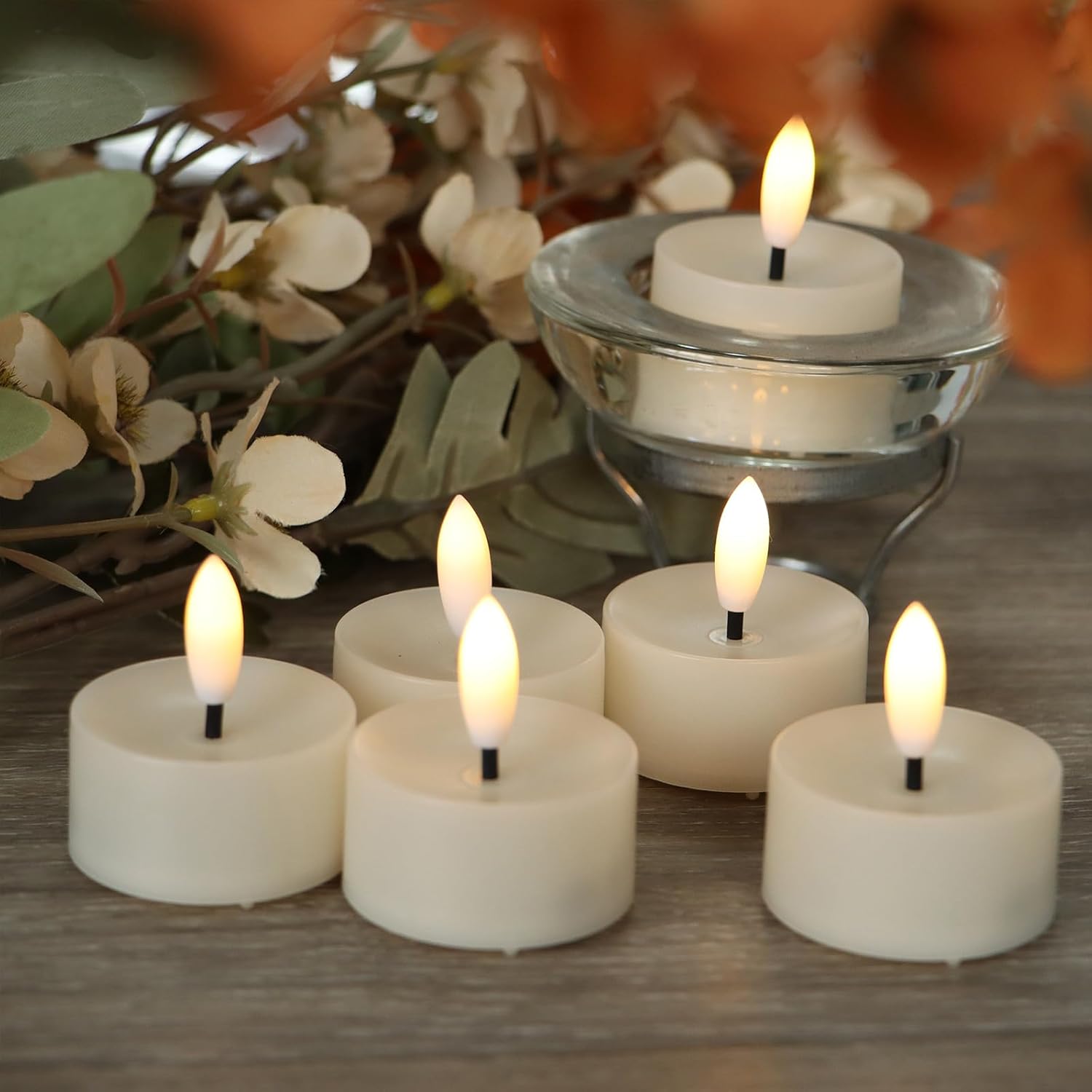 Flameless Led Tealight Candles, Battery Operated Fake Led Lights Electric Flickering Tea Lights For Wedding Party Halloween Christmas Party Theme Party, Holiday Decor Home Decorations, Set Of 12