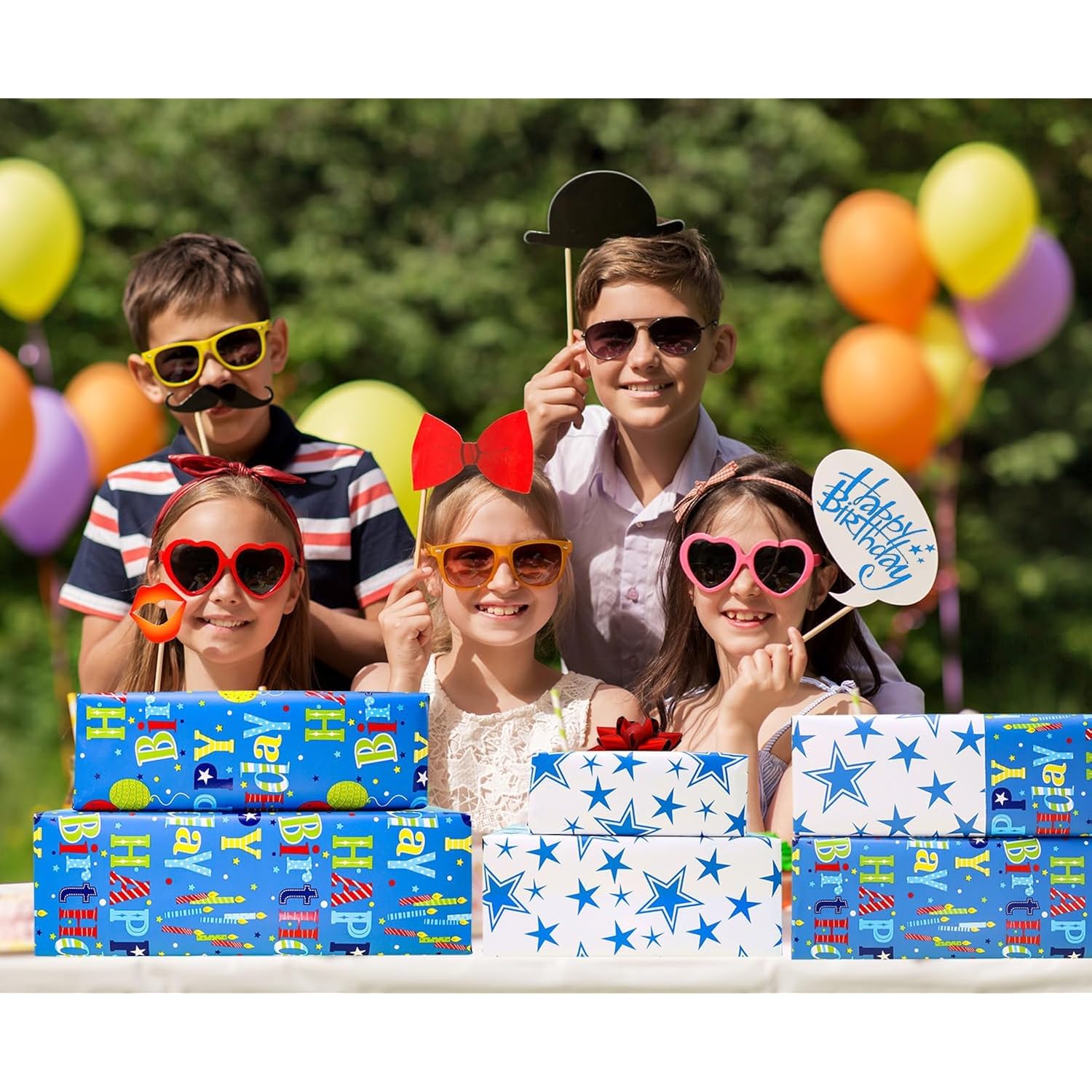 Reversible Birthday Wrapping Paper For Boys Girls Kids Adults Baby Shower - Colorful Happy Birthday Gift Wrap Paper For Party - Gift Wrapping Paper Roll, 17.7 Inch X 33 Feet, High Gloss