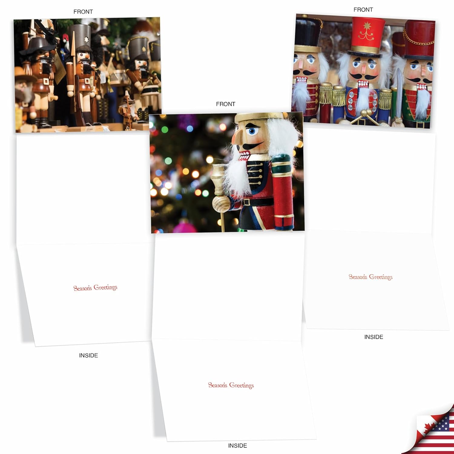 - 10 Beautiful Christmas Note Cards (4 X 5.12 Inch) - Ornament Photos, Boxed Cards With Envelopes (Not Foil, Sparkled, Or 3D) - Merry Crackers M2269