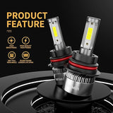 9007 HB5 LED Headlight Bulbs 6500K Cool White 36000LM Plug and Play IP68 Waterproof 2 Pack