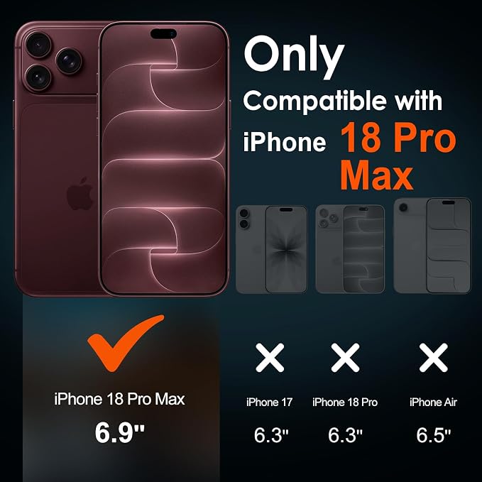 3 in 1 Case for iPhone 18 Pro Max 6.9 Inch Clear Black Transparent Protective Cover
