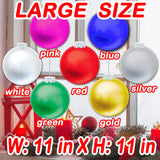 10 Pcs Outdoor Christmas Decorations, 11 Inch Large Inflatable Christmas Balls, Christmas Ornaments Decor For Front Door