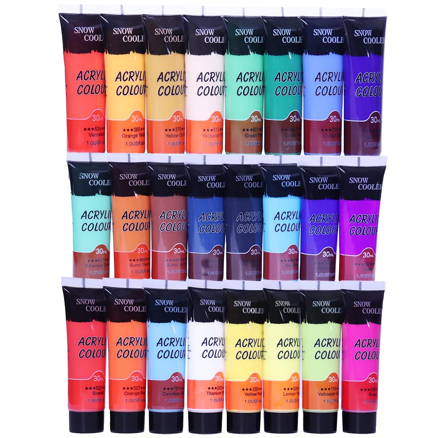 Acrylic Paint Set, 24 Color Acrylic Paint Rich Pigments&Water Proof For Artists Adults On Canvas Rocks Ceramic Fabric Wood Paints