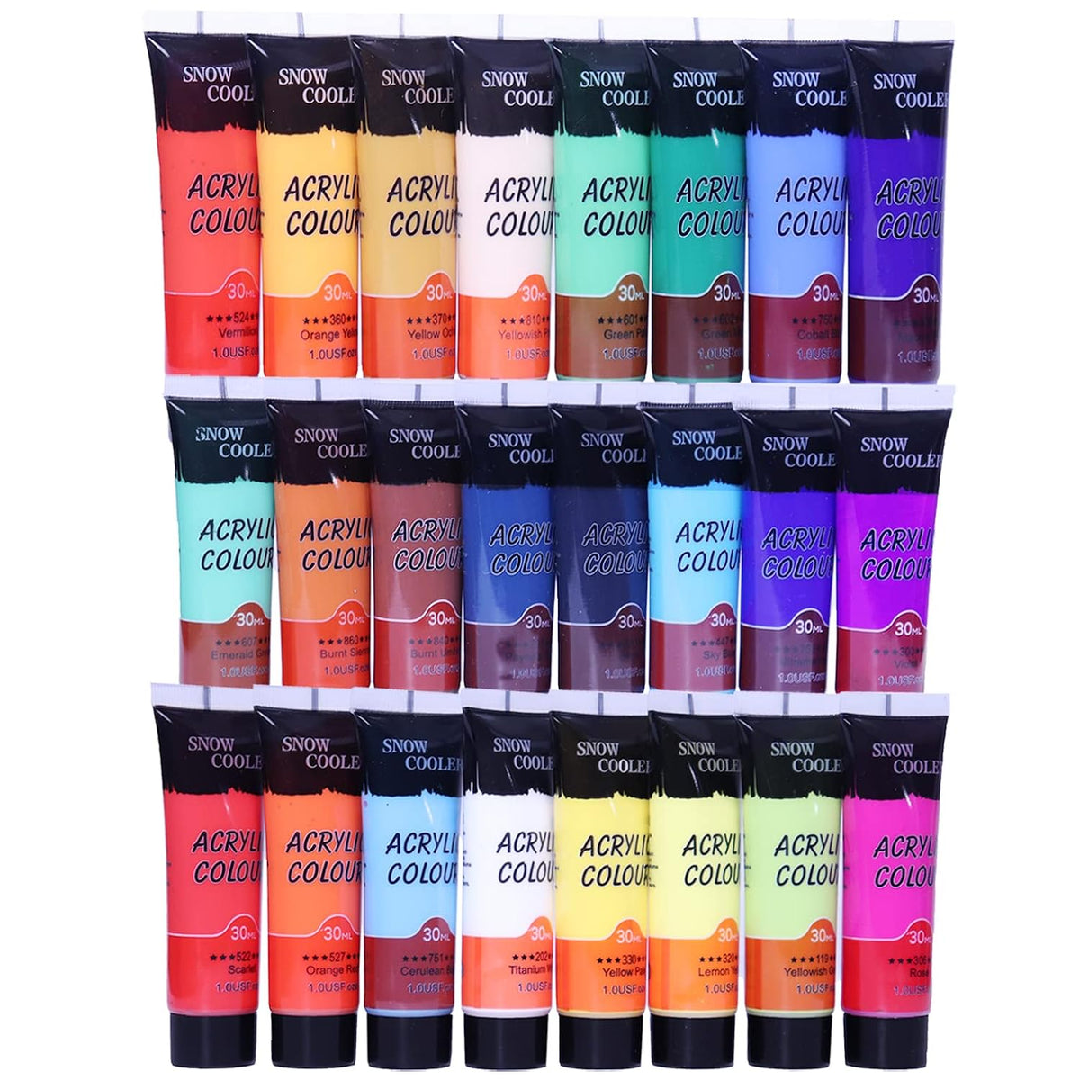 Acrylic Paint Set, 24 Color Acrylic Paint Rich Pigments&Water Proof For Artists Adults On Canvas Rocks Ceramic Fabric Wood Paints