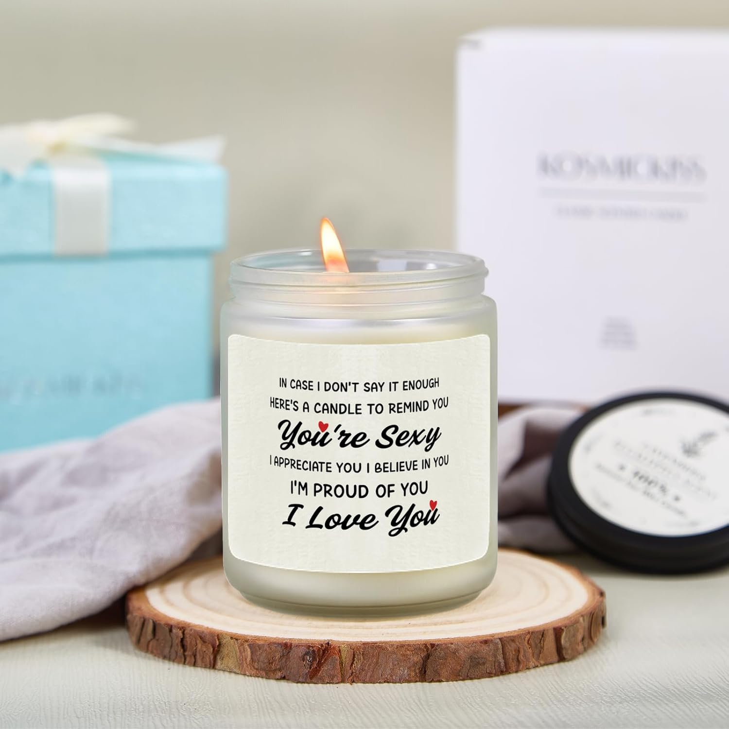 Valentines Day Gifts For Her Him, Lavender Scented Candle, I Love You Anniversary Wedding Gift For Girlfriend Boyfriend Wife Husband, Romantic Birthday Presents