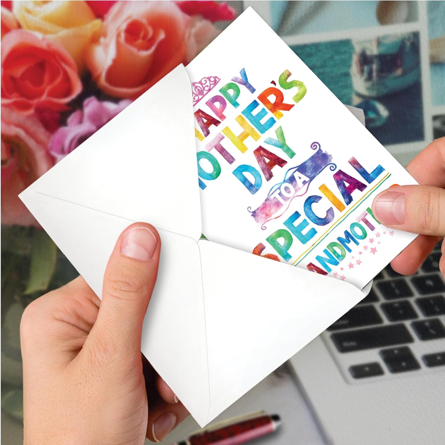 Mother'S Day Grandma Greeting Card With 5 X 7 Inch Envelope For Women (1 Card) Special Grandmother C8483Mgg