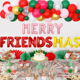 Merry Friendsmas Party Decorations Christmas Balloon Garland Arch Kit For Xmas Holidays New Year Party Supplies
