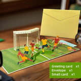 3D Football Pop-Up Card Father'S Day Card With Envelopes, Blank Greeting Cards, Sealing Stickers & Wish Cards - Birthday/World Cup/Graduation Gifts For Dad, Kids & Soccer Fans