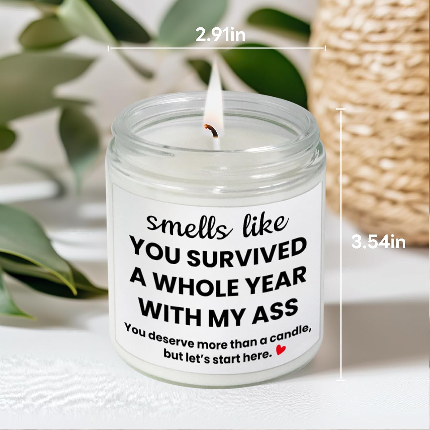 1 Year Anniversary Wedding Gifts For Men Women, Funny One Year Anniversary Marriage Gifts For Wife Husband Couple, Personalized 1St First Year For Boyfriend Girlfriend Gift Ideas For Him Her Candles