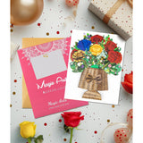 3D Pop Up Card With Red Yellow Blue Roses Bouquet For Birthday Anniversary Valentine'S Day Mother'S Day, Greeting For Mom Sister Granny Aunt Bestie Daughter With Envelopes, Blank Note Card