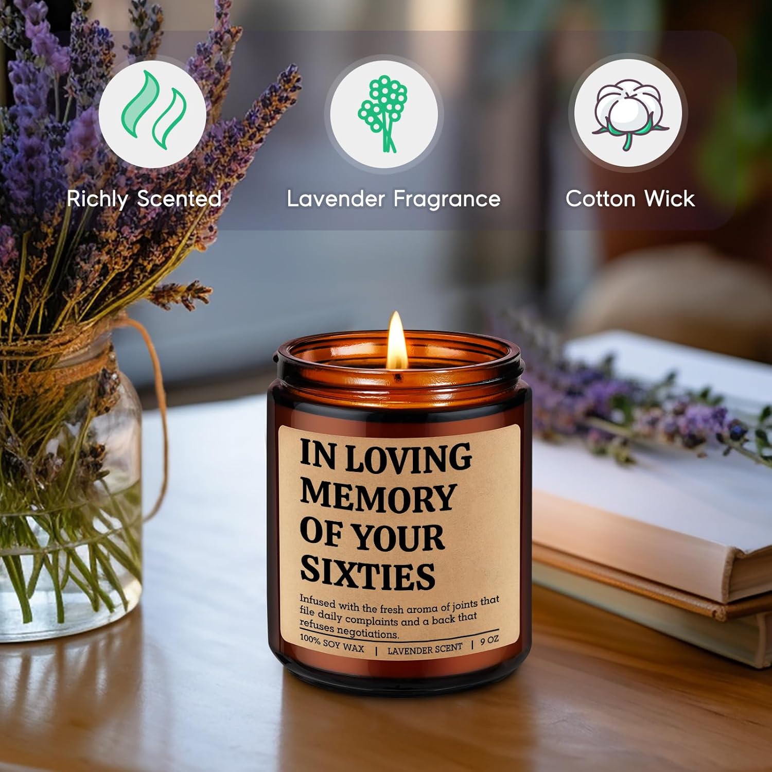 Scented Candle, 70Th Birthday Gifts For Women, Men - 70 Year Old Birthday Gifts For Woman, Man - Happy 70Th Bday Decorations - Funny 1956, Turning 70 Ideas For Friend, Mom, Dad, Grandma, Grandpa