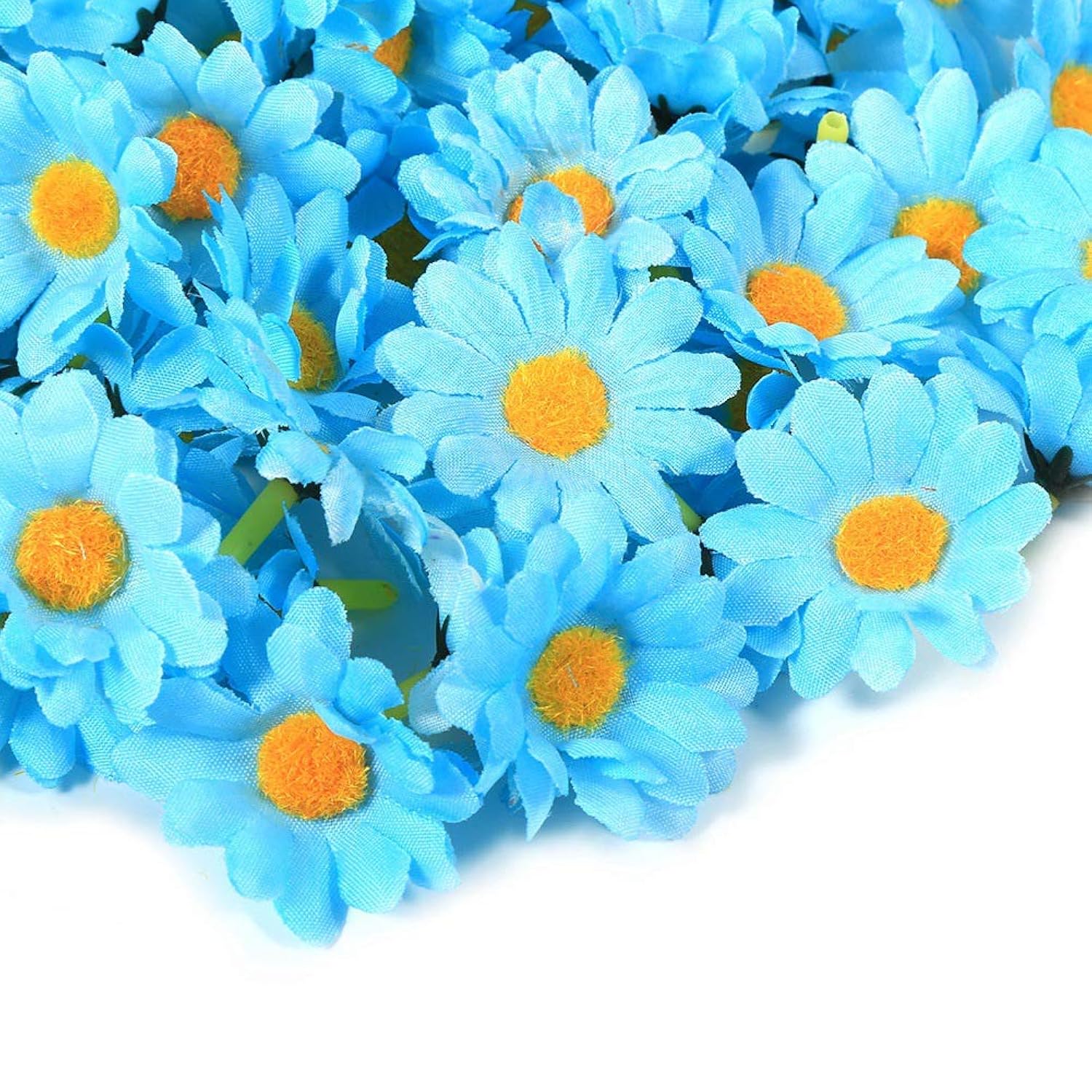 100Pcs Artificial Gerbera Flower Artificial Daisy Flowers Heads For Party Wedding And Diy Crafts(Light Blue)