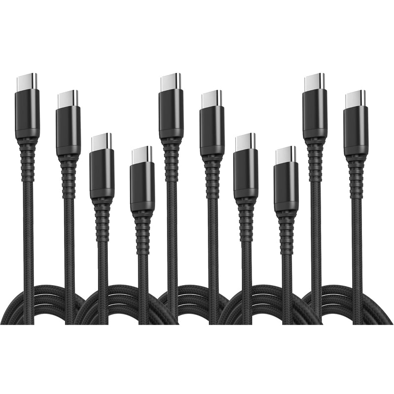 [5-Pack Usb Type-C To C Cables [10Ft, 3.0A Fast Charge] - Usb Type C To Type C