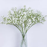 Babys Breath Artificial Flowers 14Pcs White Artificial Baby Breath Gypsophila Real Touch Flowers Bulk Realistic Long Stem Bouquet For Wedding Centerpieces Party Garden Home Decorations