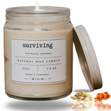 Candles Clearance: Pistachio Caramel Scented Candle For Women, Elegant White, 50 Hr Burn, Hand Poured In Ma, All Natural, Empowering Gift 7.5 Oz