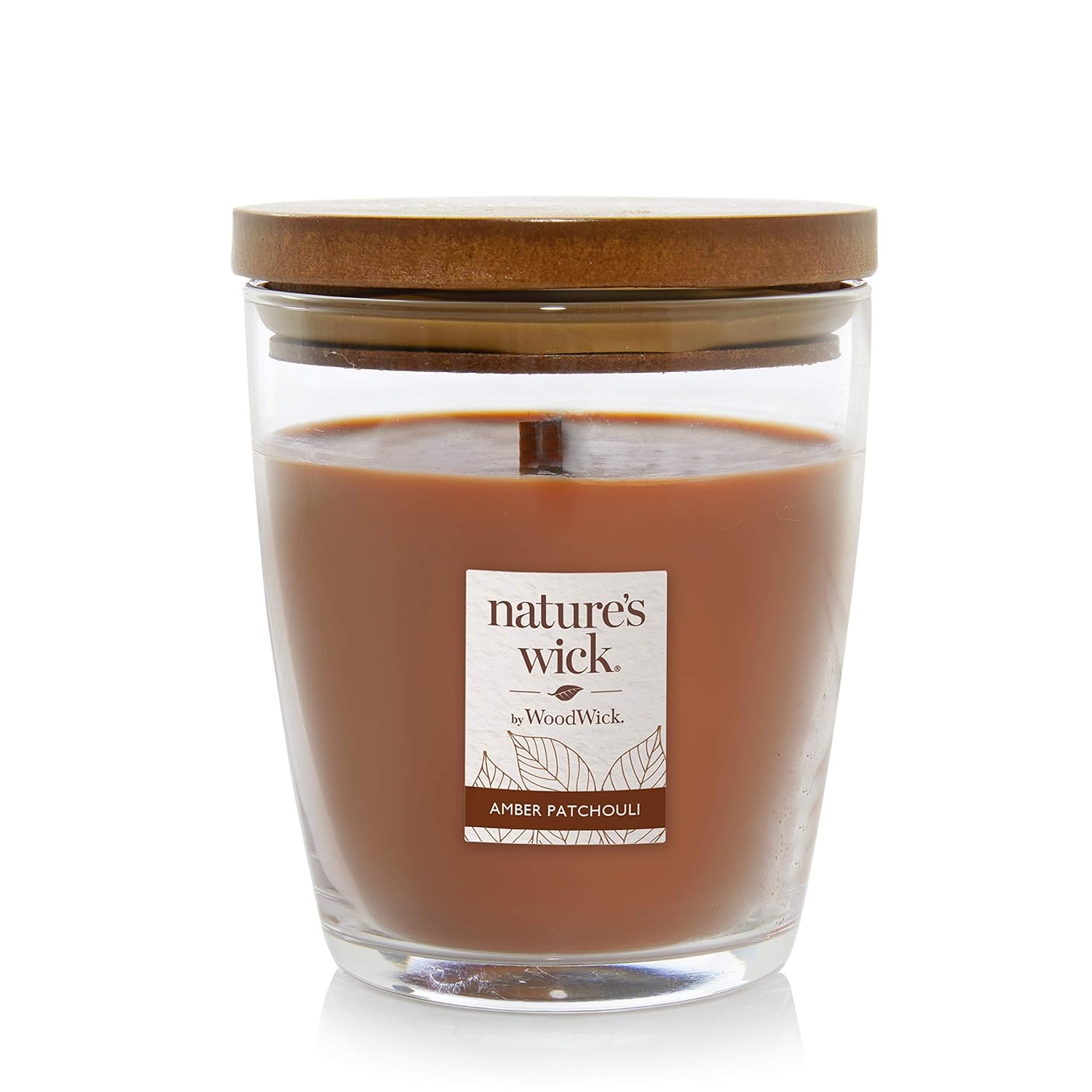 Woodwick Amber Patchouli Scented Candle, 10Oz With Wooden Lid, Crackles At It Burns