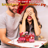 3D Pop Up Valentines Train Card, 3D Valentine'S Day Gift Cards, Valentines Day Gifts