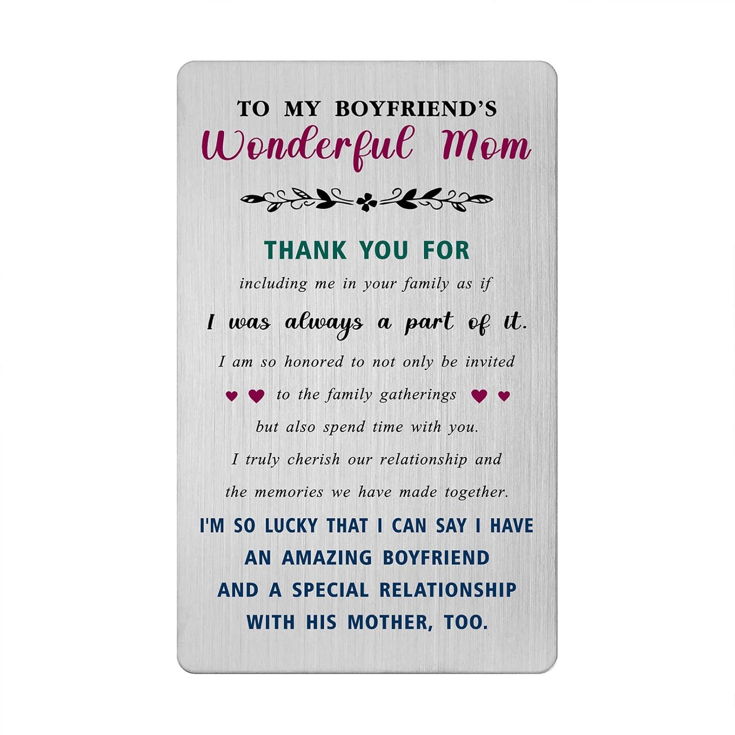 Valentines Day Card For Boyfriend'S Mom - Gift For My Boyfriend'S Mother Birthday Easter Thanksgiving Card