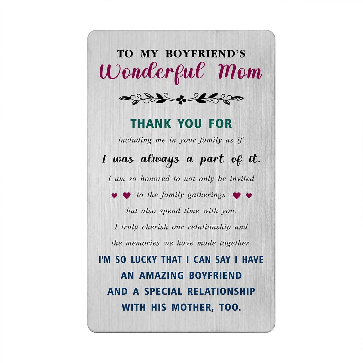 Valentines Day Card For Boyfriend'S Mom - Gift For My Boyfriend'S Mother Birthday Easter Thanksgiving Card
