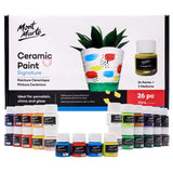 Ceramic Paint Set Signature 26 X 0.7 Us Fl.Oz (20Ml) Multicolor, Vibrant Ceramic Paint, Suitable For Porcelain, Glass, China, Acrylic