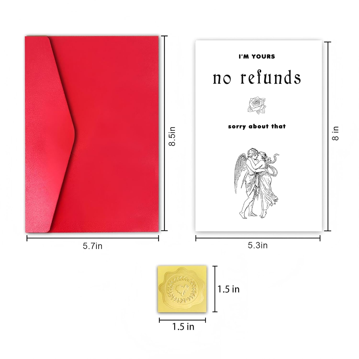 Funny Valentine’S Day Card For Husband Wife, Valentines Anniversary Card For Boyfriend Girlfriend, I’M Yours No Refunds
