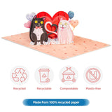 Frndly 3D Purrfect Love Pop Up Valentine'S Day Card, For Valentine'S Day, Birthday, Mothers Day, All Occasion, Handcrafted - 100% Recycled And Eco-Friendly, 8" X 6" Cover - With Note Tag