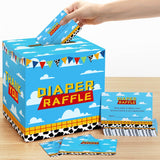 Boy Story Baby Shower Decorations Diaper Raffle Box With 50 Tickets Cards,It'S A Boy Story Baby Shower Theme Game