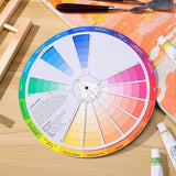 Mixing Guide Wheel - Rotatable Watercolor Colour Guide Wheel Color Learning Mixed Guide Paper Card Pigment Colour 23Cm