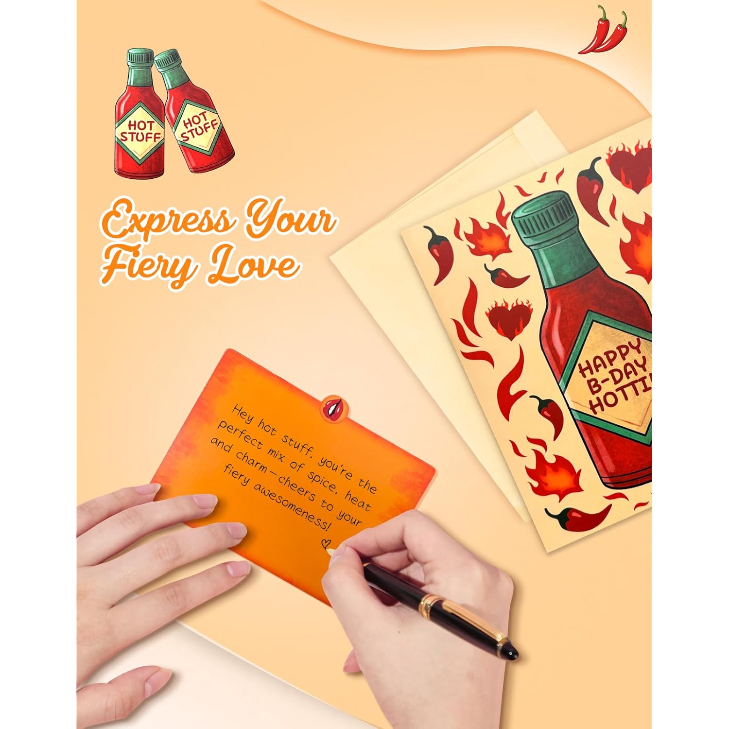 Hot Stuff Pop Up Cards For Men - 3D Funny Valentine'S Day Cards For Husband Boyfriend Him, Spicy Chilli Pepper, Funny Gifts For Birthday Anniversary All Occasion From Wife Girlfriend