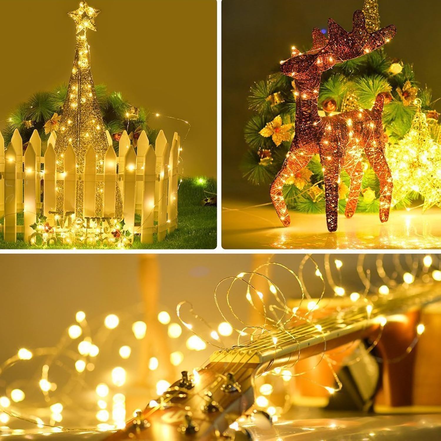 33Ft 100Led Copper Wire String Lights Fairy String Lights 8 Modes Usb Powered With Remote Control For Wedding Party Home