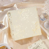 Happy 50Th Anniversary Wrapping Paper Roll, Gold Foil 50Th Anniversary & Hearts, Golden Wedding Anniversary Party Favors For Couple, Parents, Mini Roll, 17 Inches X 16.4 Feet