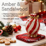 Christmas Scented Candle With Lid, Natural Candles For Home Scented, Premium Natural Candy Shaped Candles With Cotton Wick For Xmas Holiday Party Supplies (7.5 Oz)