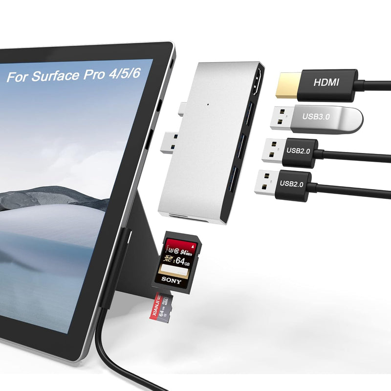 Surface Pro 4/5/6 Usb Hub Docking Station, Surface Pro Hub Adapter With 1Xusb3