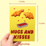 Funny Birthday Card For Him Her | Funny Anniversary Cards For Husband Wife | Naughty Dirty Inappropriate Valentine'S Day Card | Dino Nugs And Kisses Card
