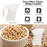 2 Pieces Body Shaped Candle Female Male Body Men Torso Soy Wax Scented Decorative Candle For Bedroom Bathroom Wedding(Milk White)